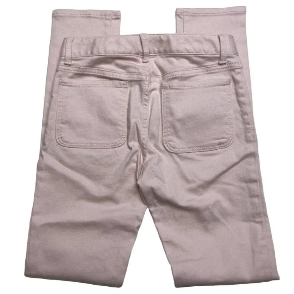 Girls Light Pink Denin‎ Jeans Hearts Adjustable Waist Super Skinny 12 Slim NEW